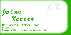 jolan netter business card